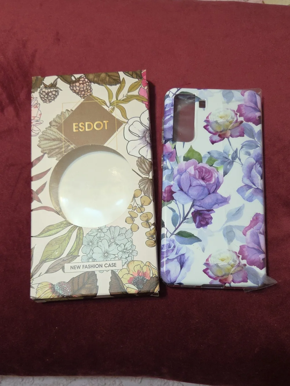 Galaxy 21 Plus Purple & White Roses Phone Case